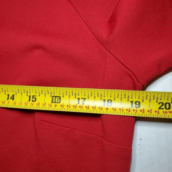 Talbots Scoop Neckline Shift Dress Short Sleeves Business Career Red 10 - Picture 7 of 9